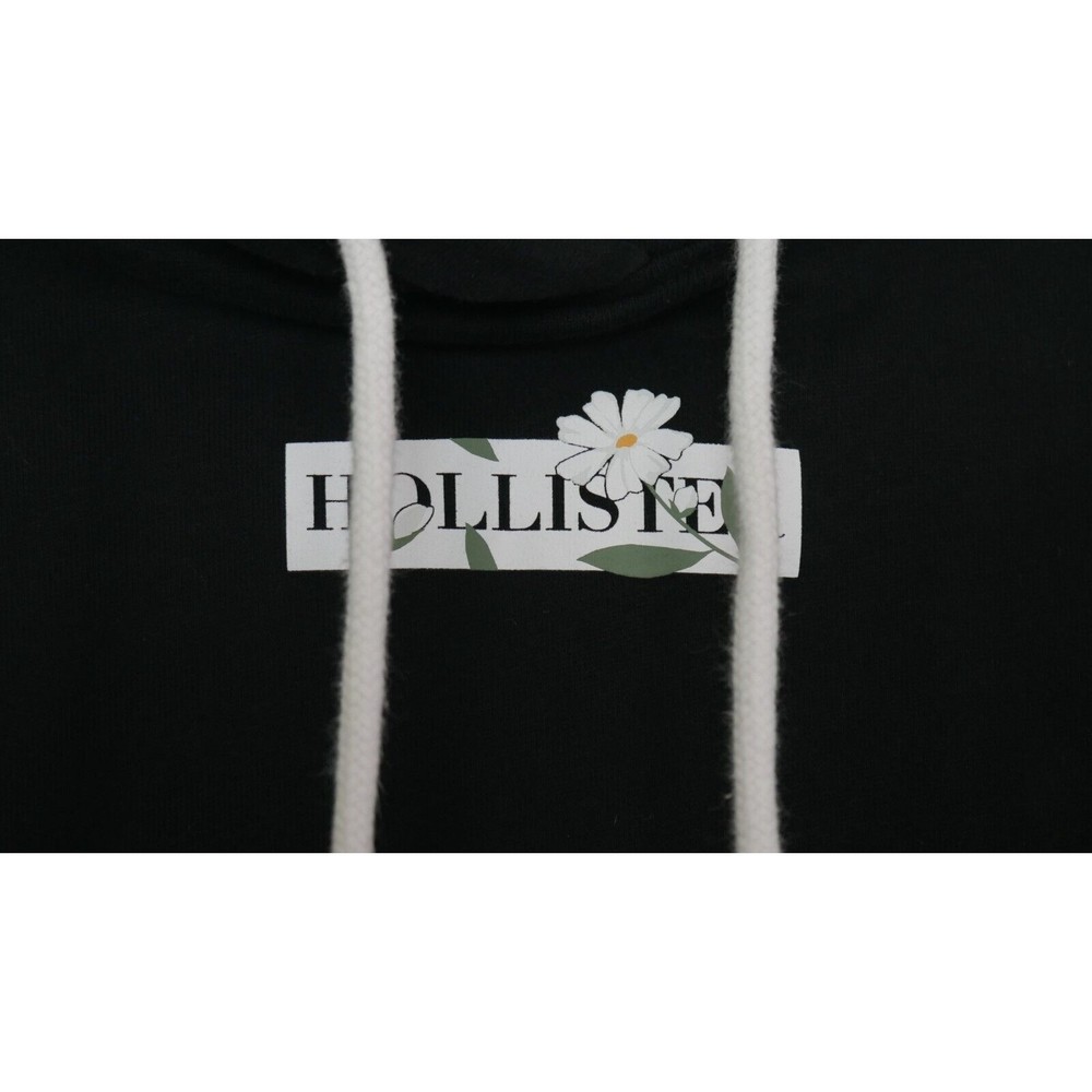 Hollister Daisy Logo Women's Black Hoodie - Size XS - Picture 2 of 4